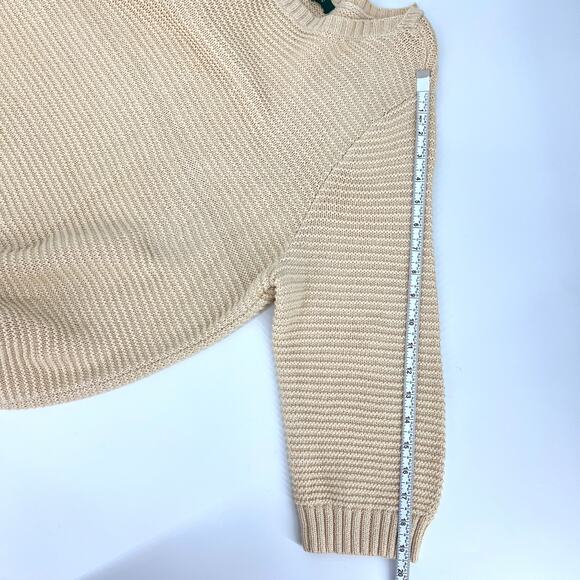VTG Womens Lauren Ralph Lauren Beige Ribbed Knit Sweater ¾ Sleeve 2XL **READ** - Picture 7 of 8